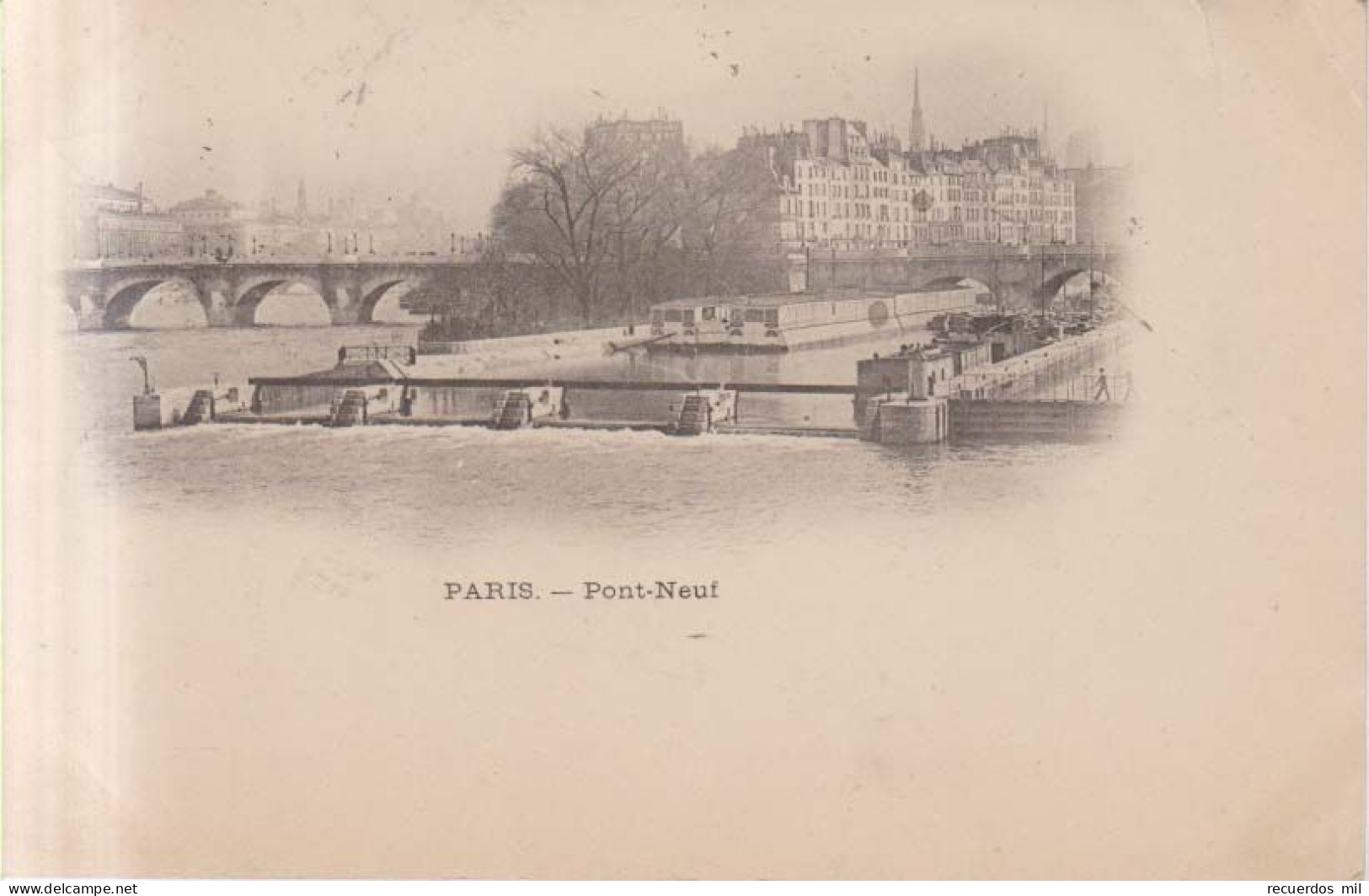 Paris Pont Neuf  Carte Postale Animee  1901 - Autres Monuments, édifices