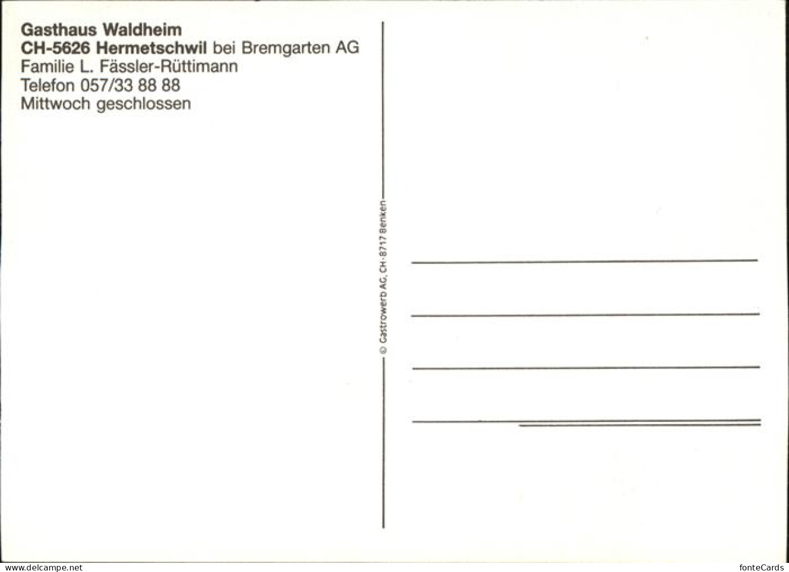 11381512 Hermetschwil-Staffeln Gasthaus Waldheim Terrasse Gastraeume Hermetschwi - Other & Unclassified