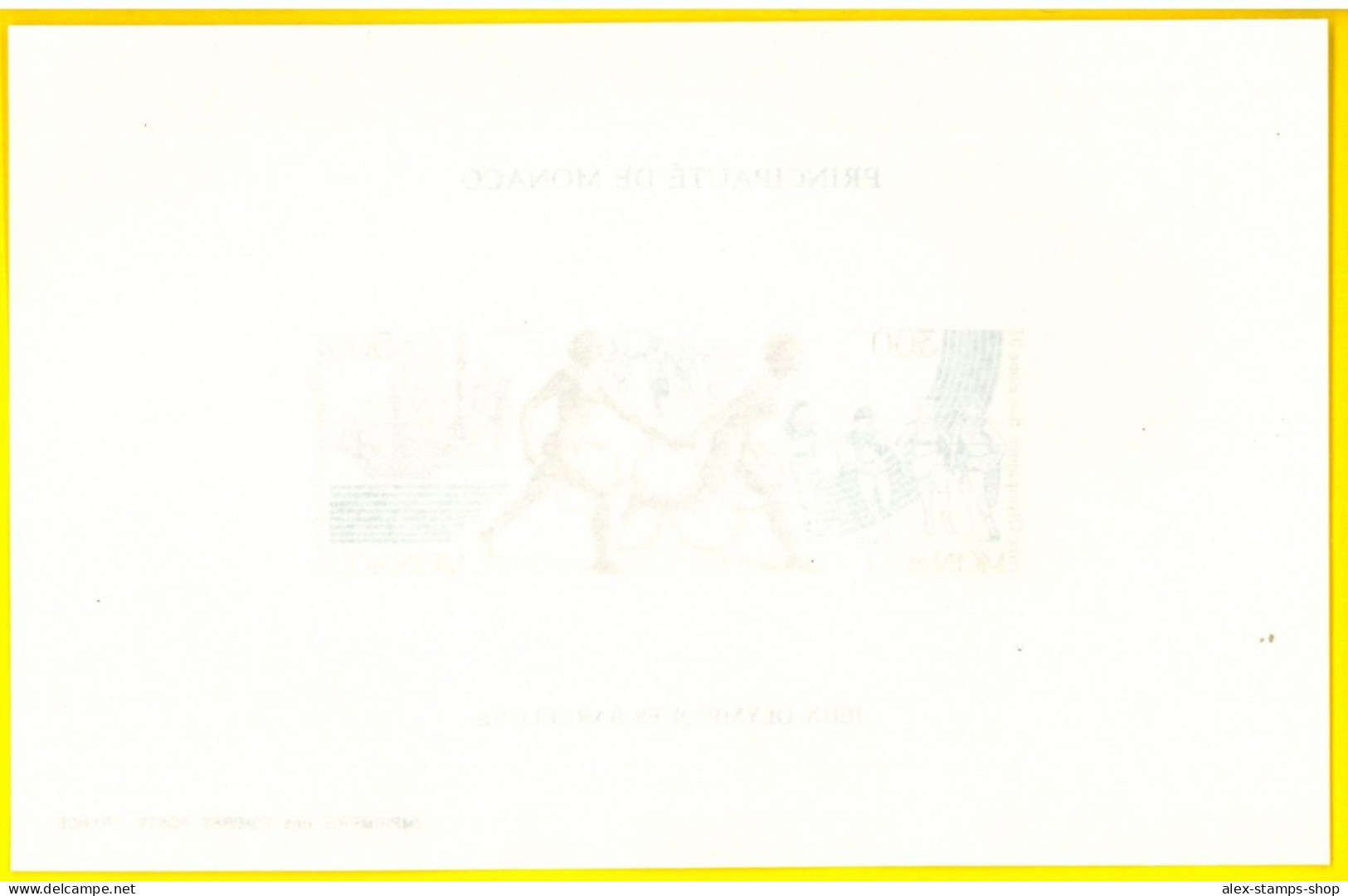 MONACO 1992 Sheet Barcellona Olympic Games IMPERFORATE - Non Dentellato RARE - Unused Stamps