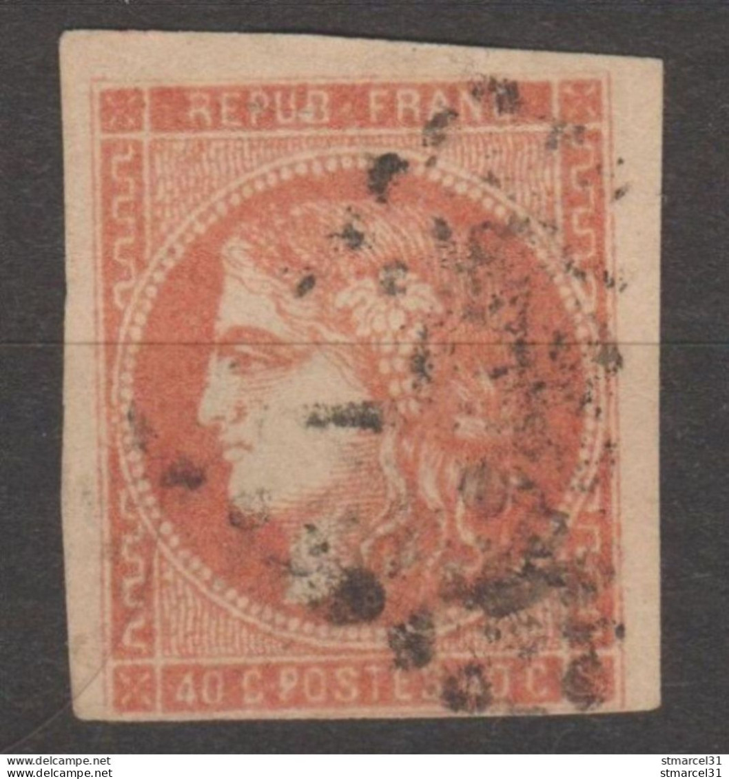 TRES RARE NUANCE à Avoir En REF Le N°48j ROUGE BE Signé Scheller Cote 2800€ - 1870 Uitgave Van Bordeaux