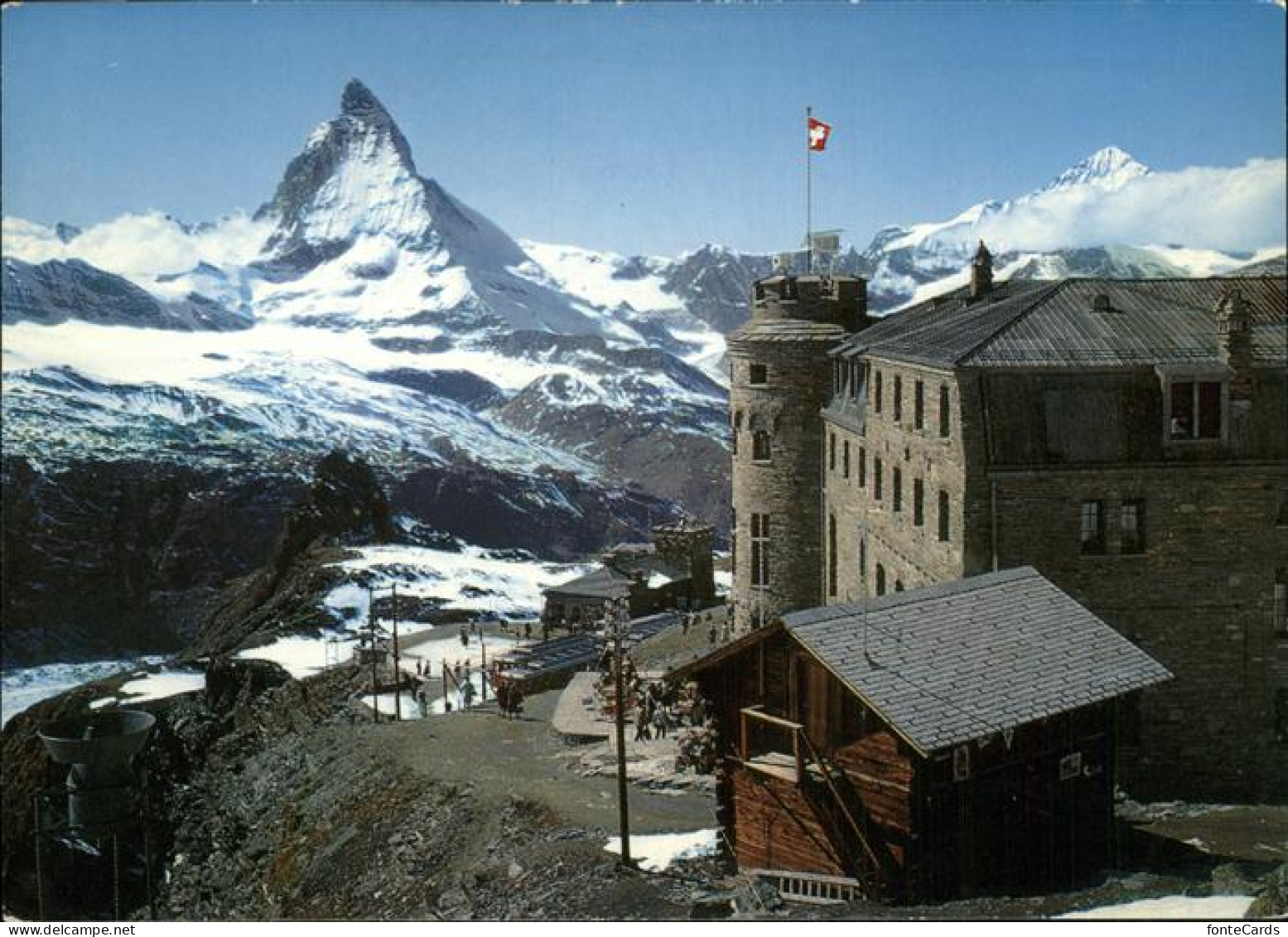 11381378 Zermatt VS Kulmhotel Gornergrat Mit Matterhorn Und Dt Blanche  - Autres & Non Classés