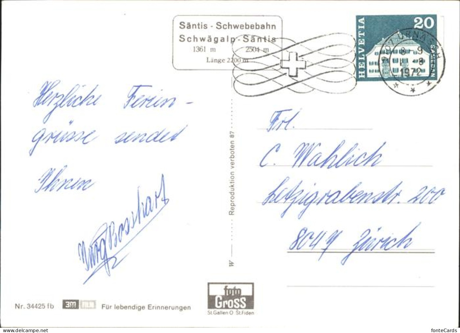 11381286 Schwaegalp AR Saentis Schwebebahn Teilansichten Schwaegalp - Autres & Non Classés