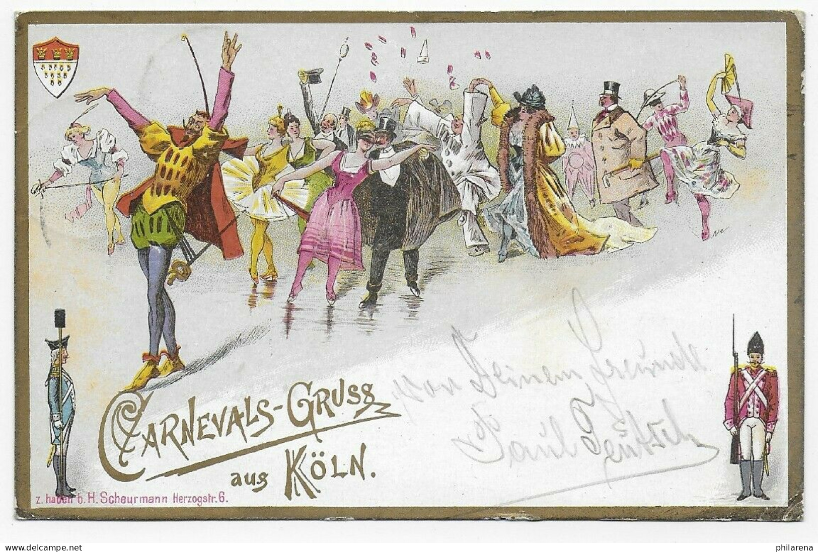 Carnevals Gruß Aus Köln, 1897 Nach Heidelberg, Lederfabrikant - Storia Postale