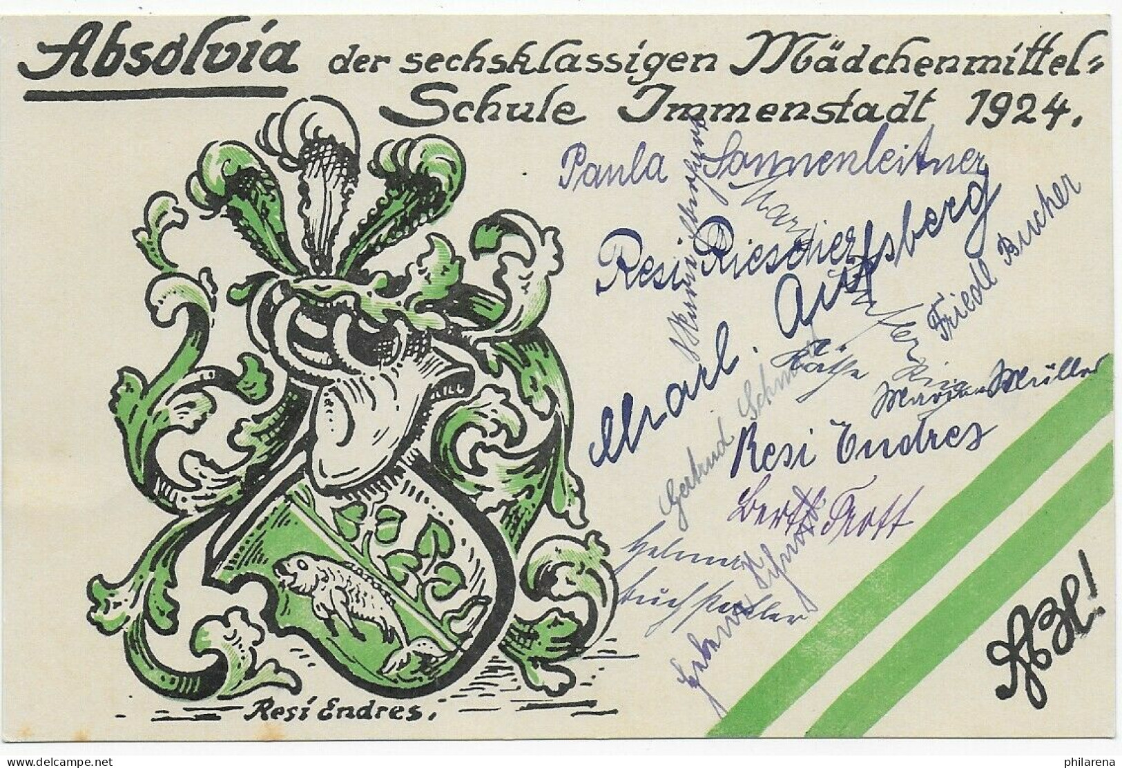 Absolvia, 6. Klasse Mädchenmittelschule Immenstadt 1924 - Autres & Non Classés