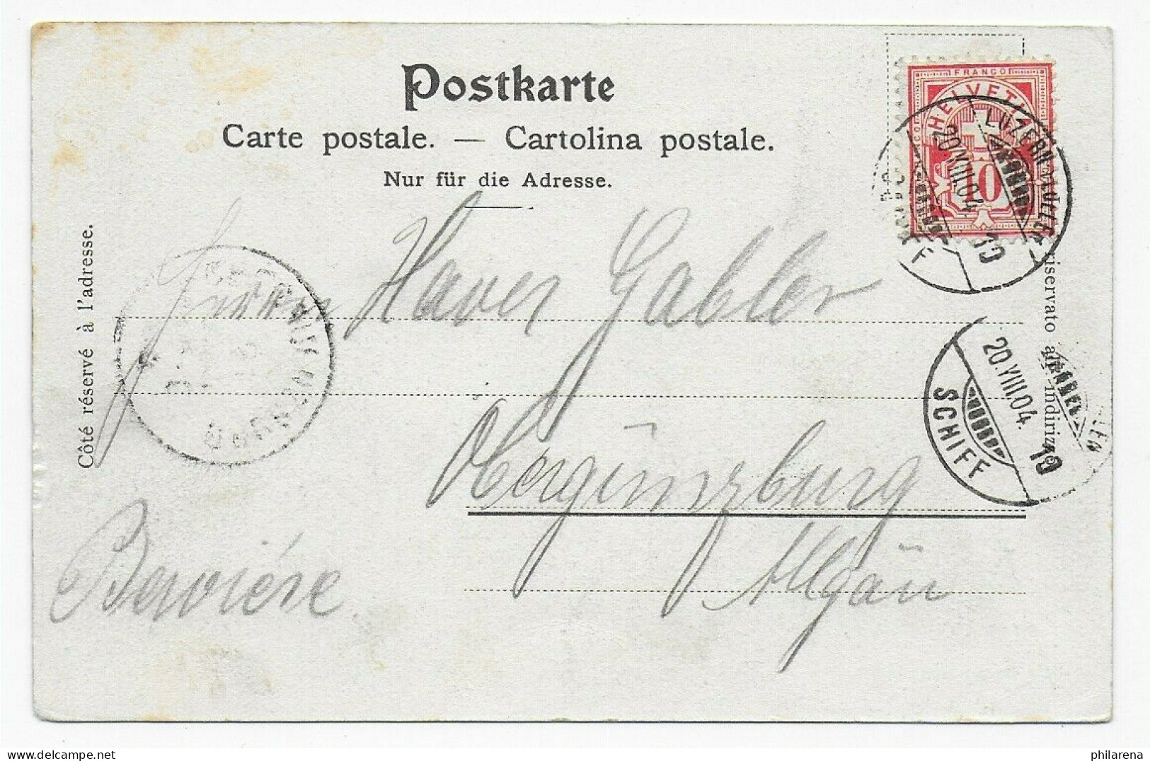 Vierwaldstättersee, Luzern Nach Flueten - Schiffspost, 1904 - Autres & Non Classés