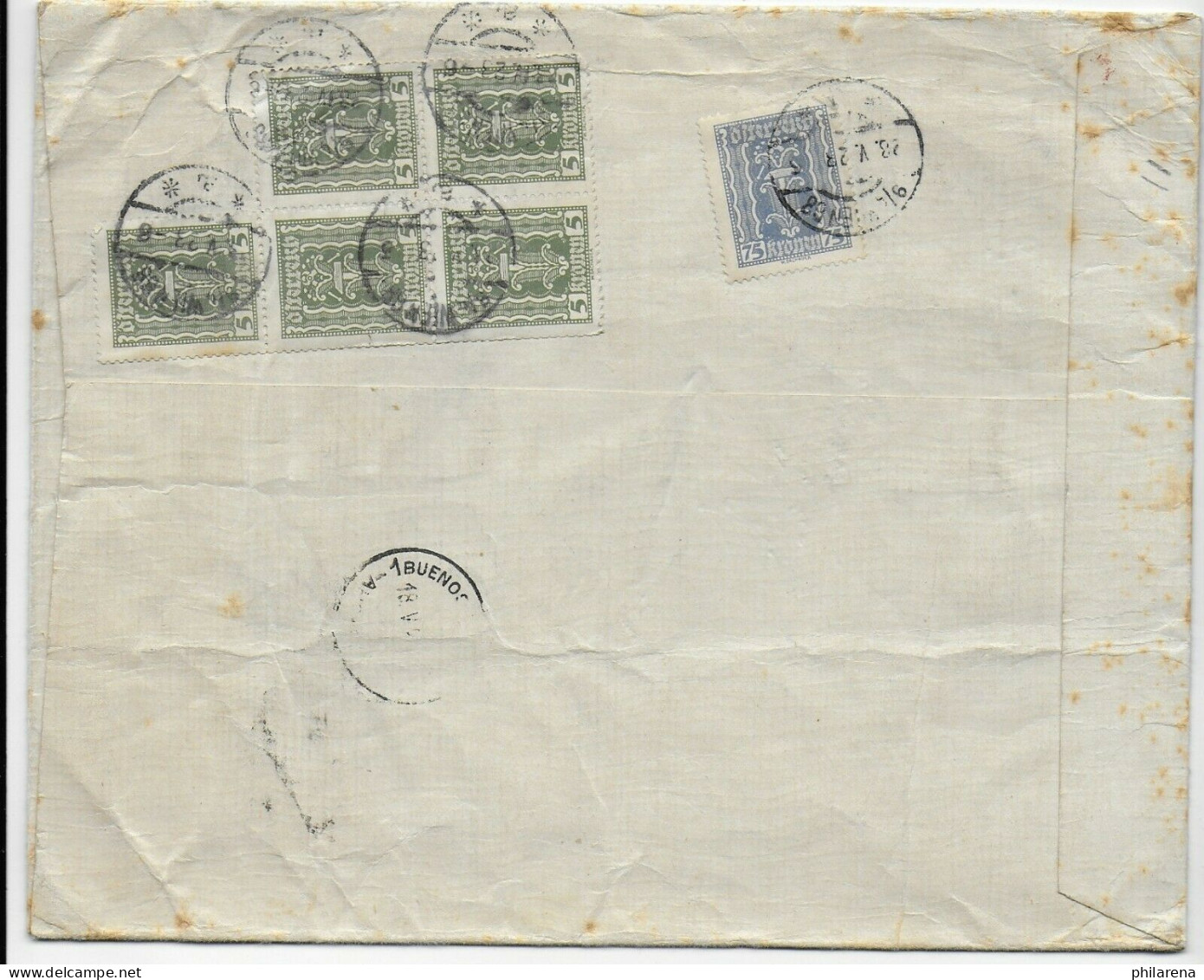 Warenprobe Ohne Wert, Einschreiben Wien 1923 Nach Argentinien - Storia Postale