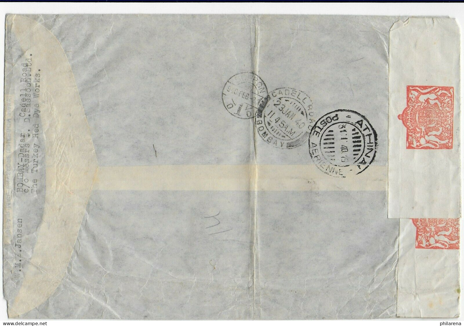 Airmail Registered Bombay To Hungary /Sopron, 1940 With Censorship - Other & Unclassified