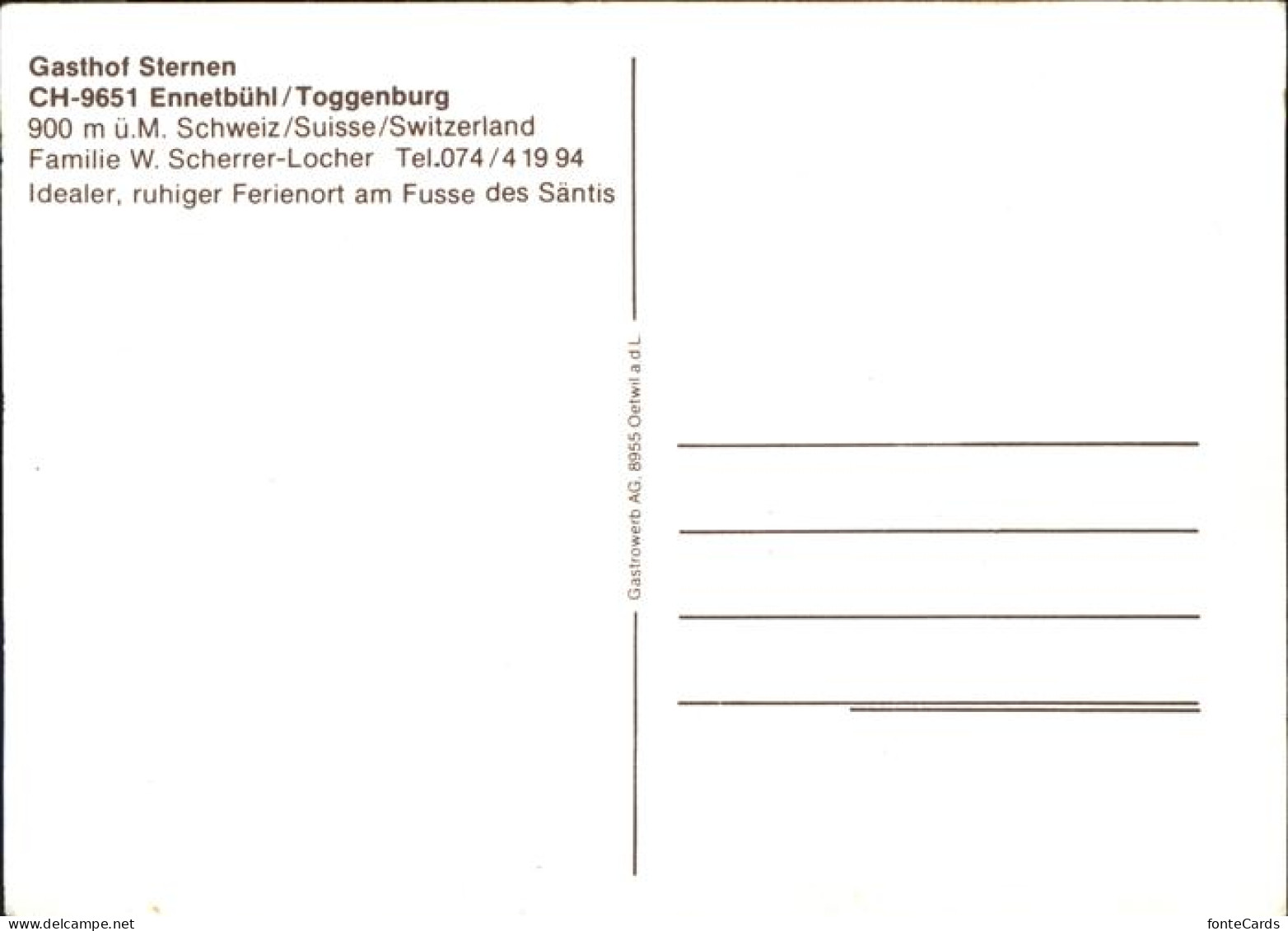 11381278 Ennetbuehl Gasthof Sternen Ennetbuehl - Andere & Zonder Classificatie