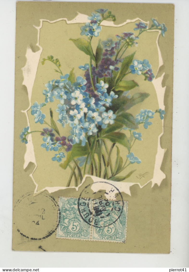 Illustrateur CATHARINA KLEiN - Jolie Carte Fantaisie Bouquet De Fleurs Myosotis - Klein, Catharina