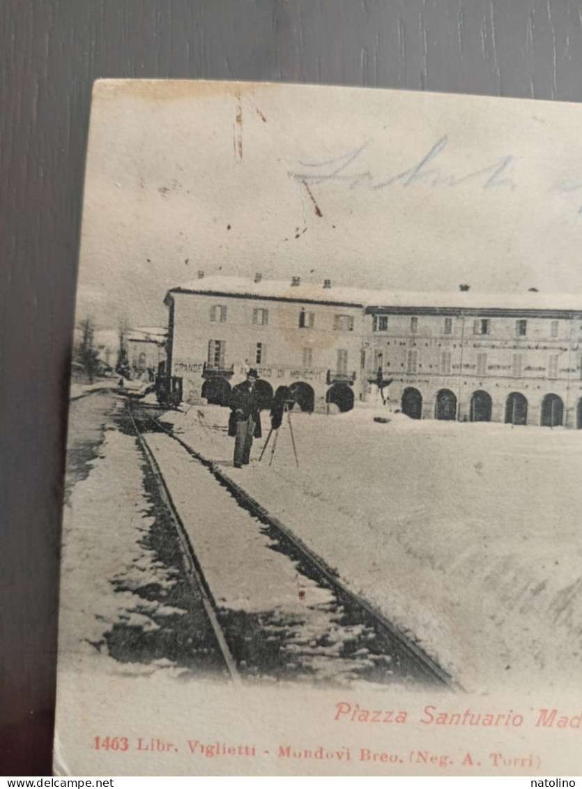 Fp VG Cuneo Piazza Santuario Madonna Di Mondovì Inverno Neve Animata Fotografo - Cuneo