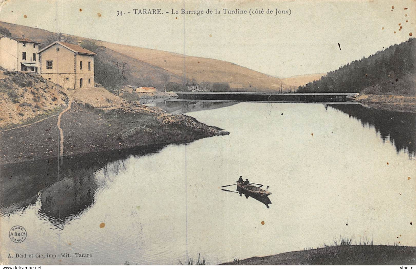 P-24-Mi-Is-1747 : TARARE. BARAGE DE LA TURDINE. CARTE EN COULEUR - Tarare