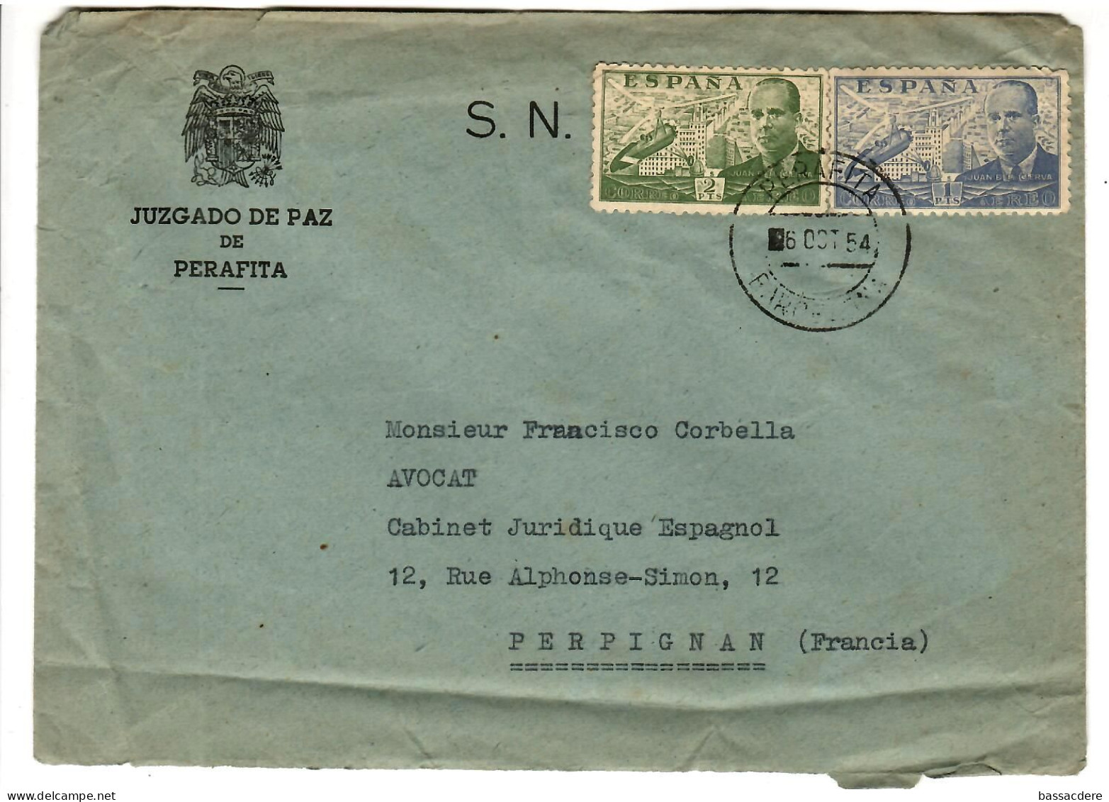 80322 -  PERAFITA  Pour La France - Storia Postale