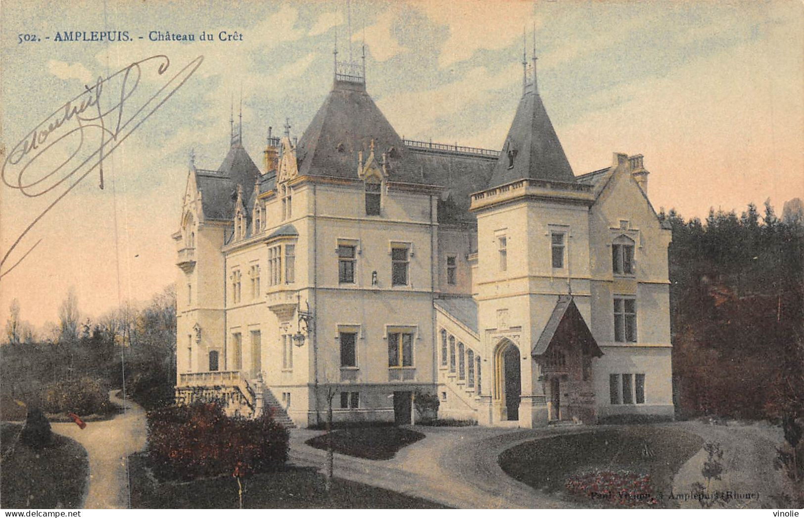 P-24-Mi-Is-1749 : AMPLEPUIS. CHATEAU DU CRET. CARTE EN COULEUR - Amplepuis