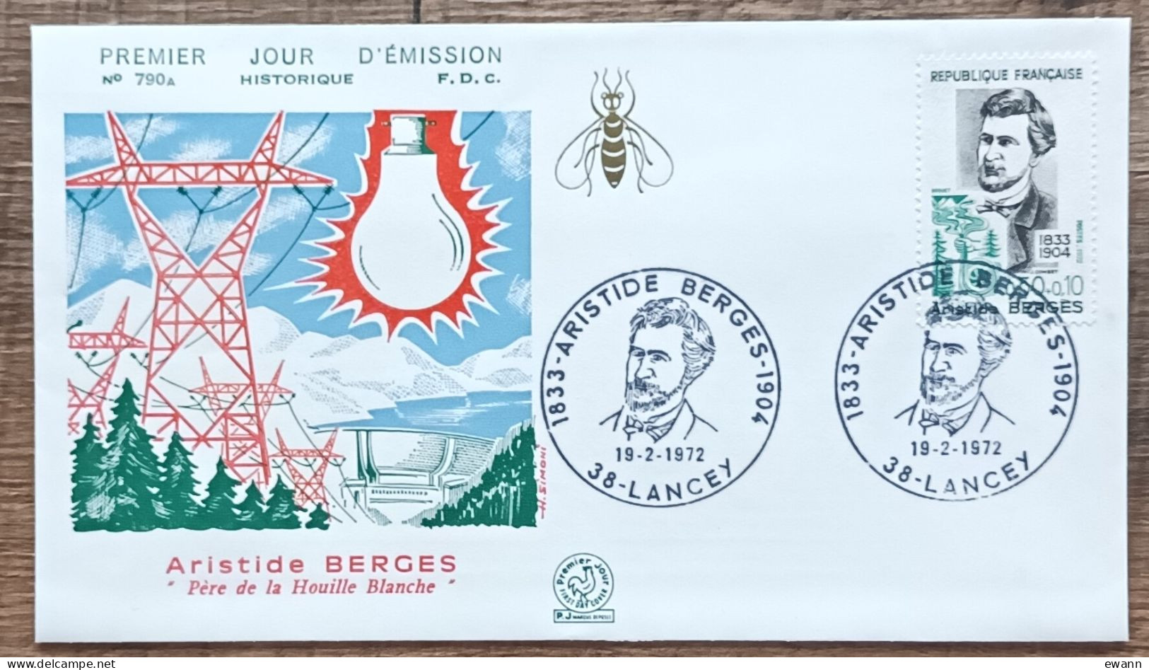 FDC 1972 - YT N°1707 - ARISTIDE BERGES - LANCEY - 1970-1979