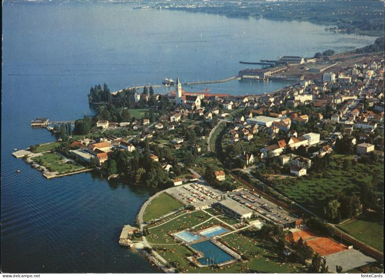 11381124 Romanshorn TG Am Bodensee Mit Schwimmbad Fliegeraufnahme Romanshorn - Andere & Zonder Classificatie