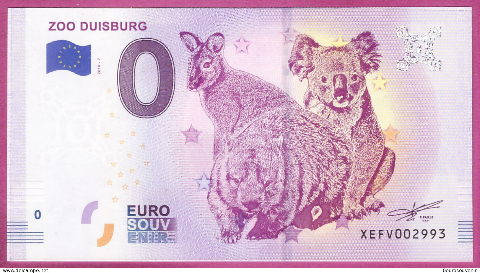 0-Euro XEFV 2018-7 ZOO DUISBURG - Private Proofs / Unofficial