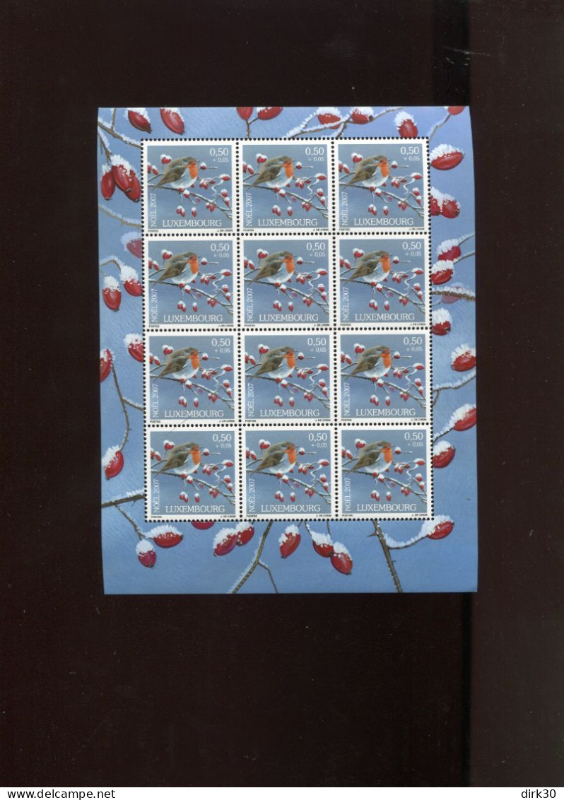 Luxembourg 2007 Birds Block Of 9 MNH J. De Crem - Nuevos