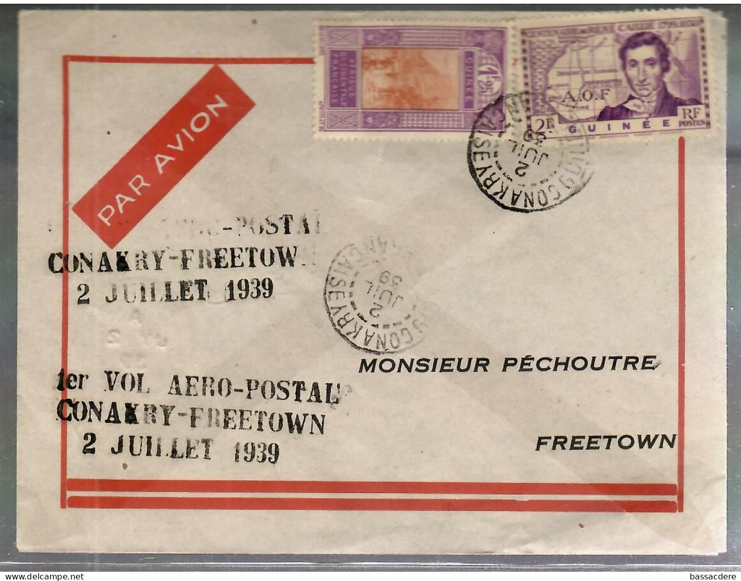 80324 - 1er Vol  Pour FREETOWN - Cartas & Documentos