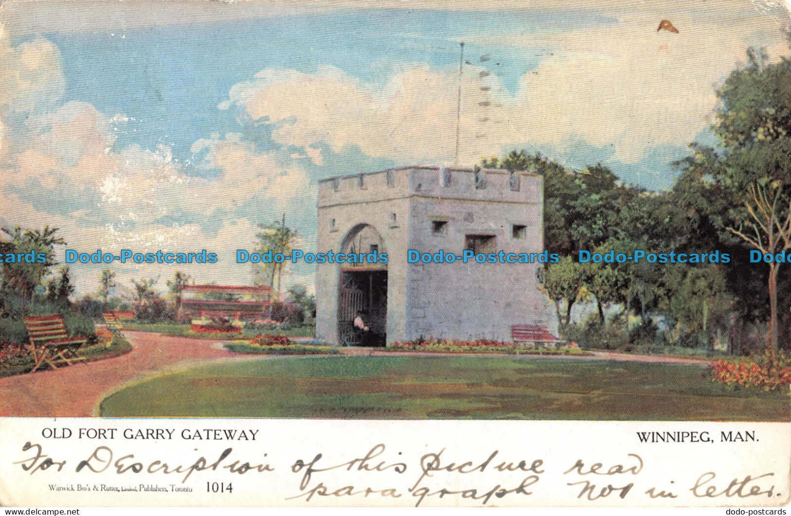 R086710 Old Fort Garry Gateway. Winnipeg. Man. Warwick Bros. 1014. 1905 - Monde