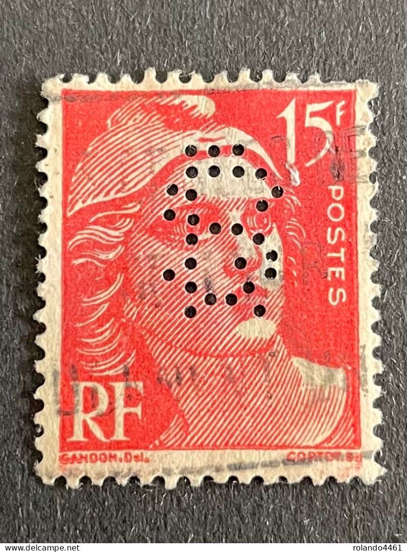 FRANCE S N° 813 Marianne RS 56-5 Indice 6 Perforé Perforés Perfins Perfin Superbe !! - Andere & Zonder Classificatie