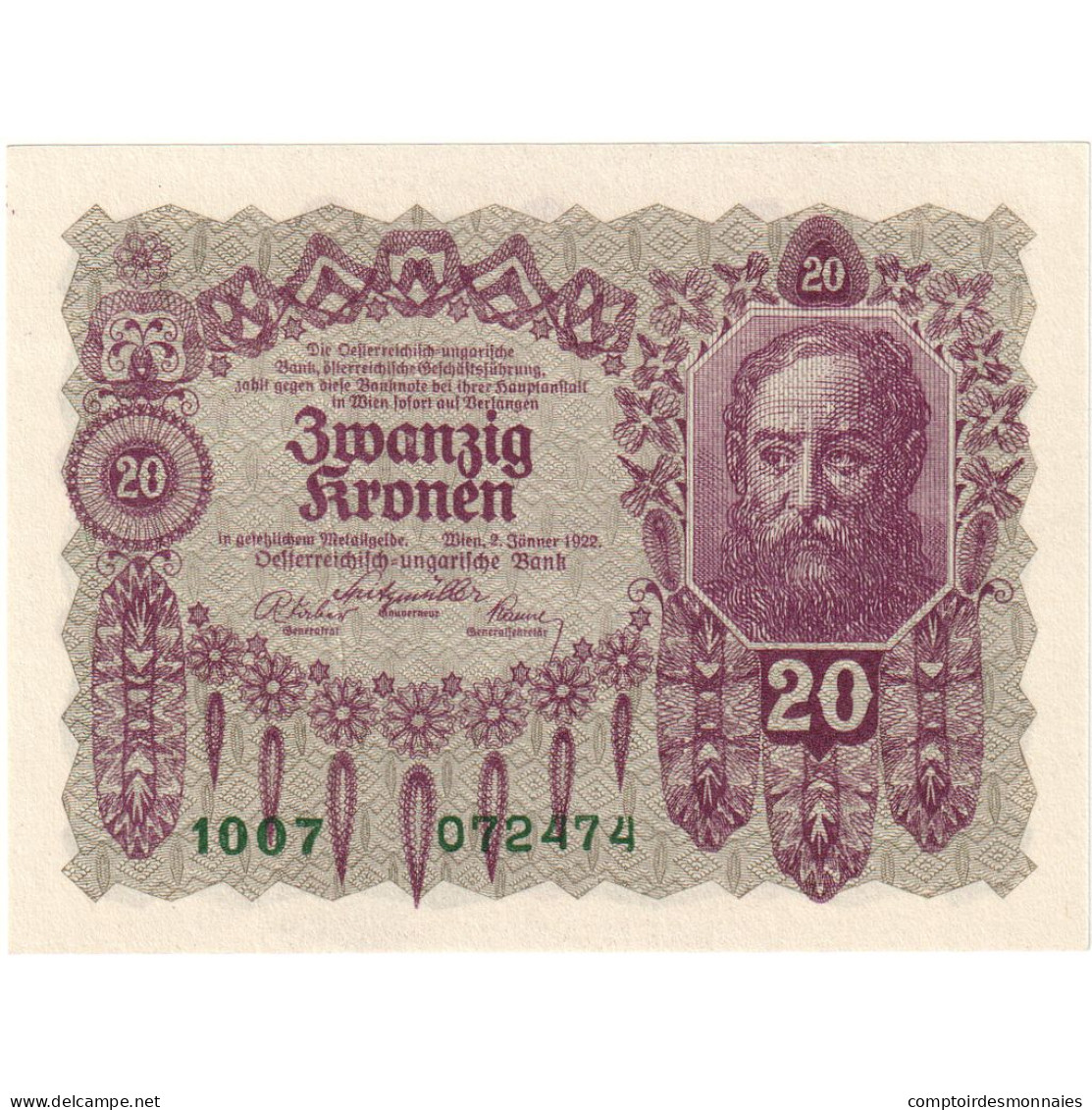 Autriche, 20 Kronen, 1922, 1922-01-02, KM:76, NEUF - Oostenrijk