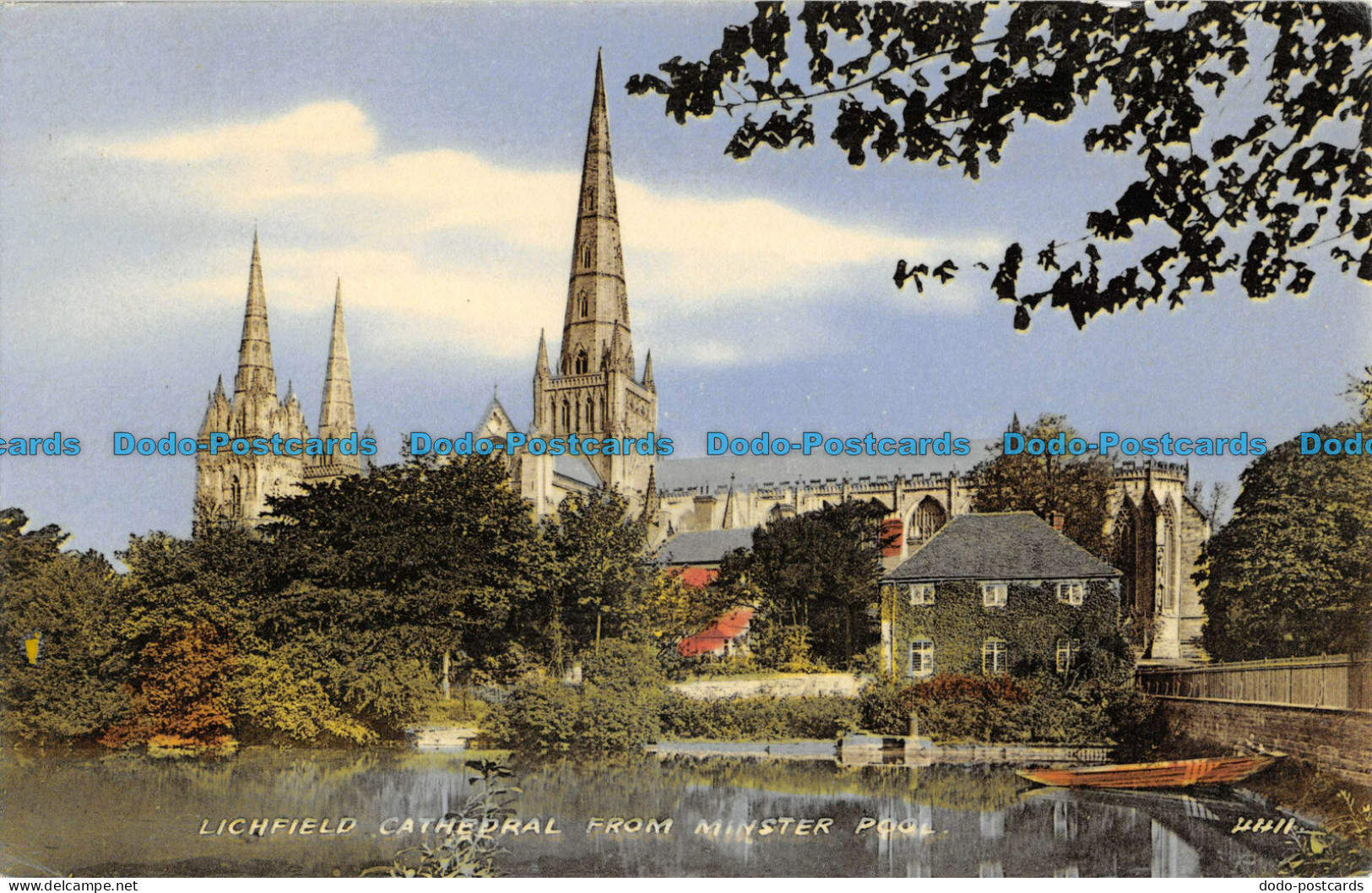 R087369 Lichfield Cathedral From Minster Pool. Valentine. John Waddington - Monde