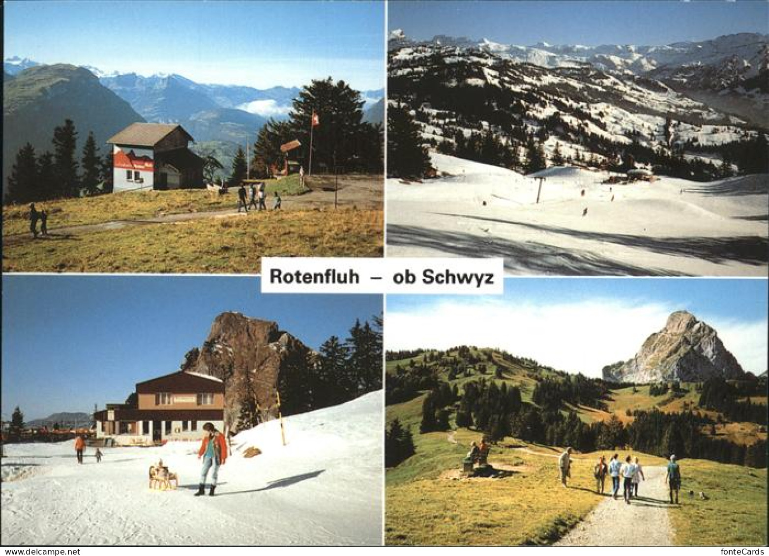 11380973 Schwyz Rotenfluh Bergstation Seilbahn Wanderweg Berggasthaus Schwyz - Altri & Non Classificati