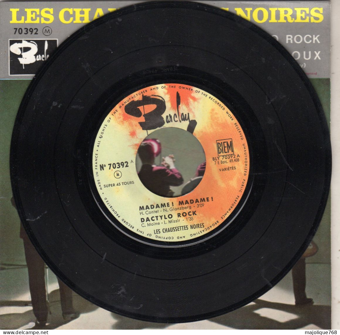 Disque - Les Chaussettes Noirs - Madame! Madame! - Barclay 70 392 France 1961 - Rock