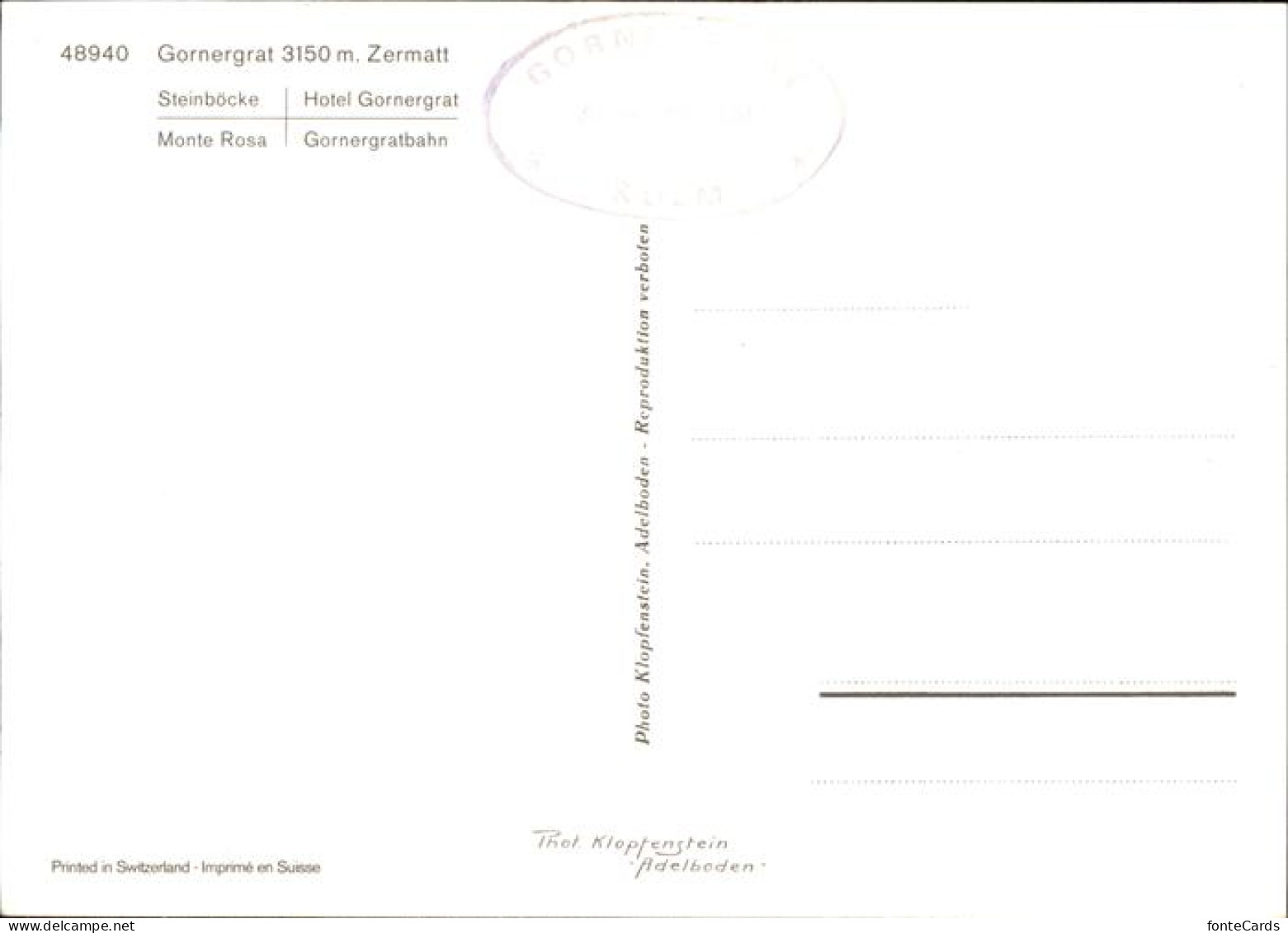 11380923 Gornergrat Zermatt Steinboecke Hotel Monte Rosa Gornergratbahn Gornergr - Andere & Zonder Classificatie