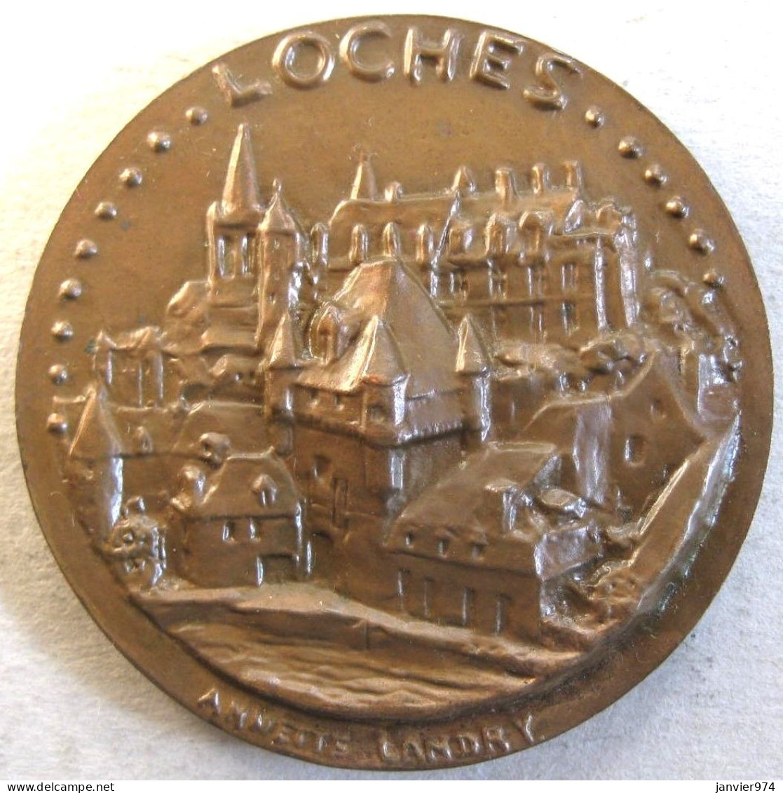 Médaille En Bronze Agnès Sorel La Dame De Beauté , Ville De Loches Indre Et Loire, Par A. LANDRY - Other & Unclassified