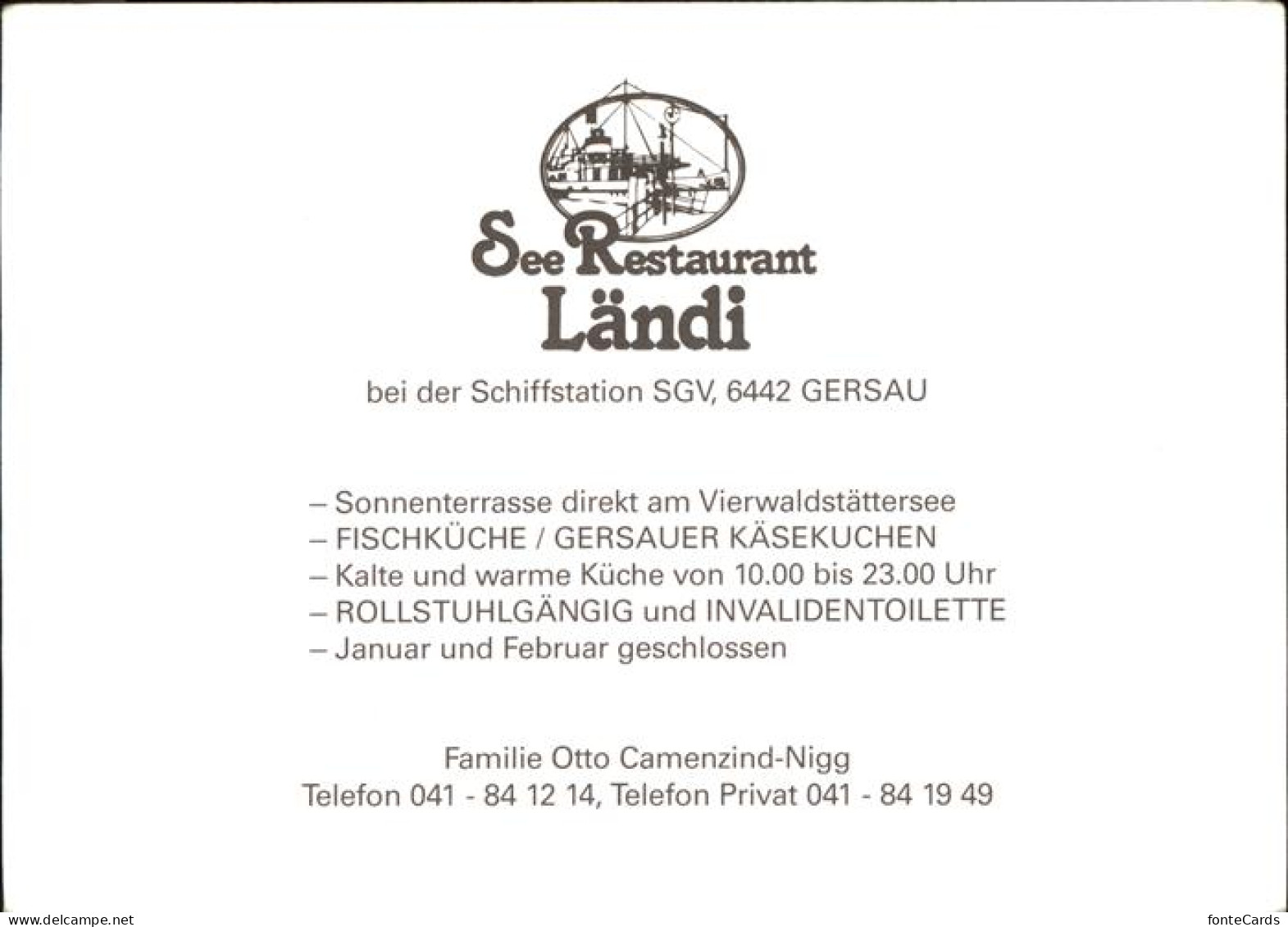 11380906 Gersau Vierwaldstaettersee See Restaurant Laendi Details Gersau Vierwal - Sonstige & Ohne Zuordnung