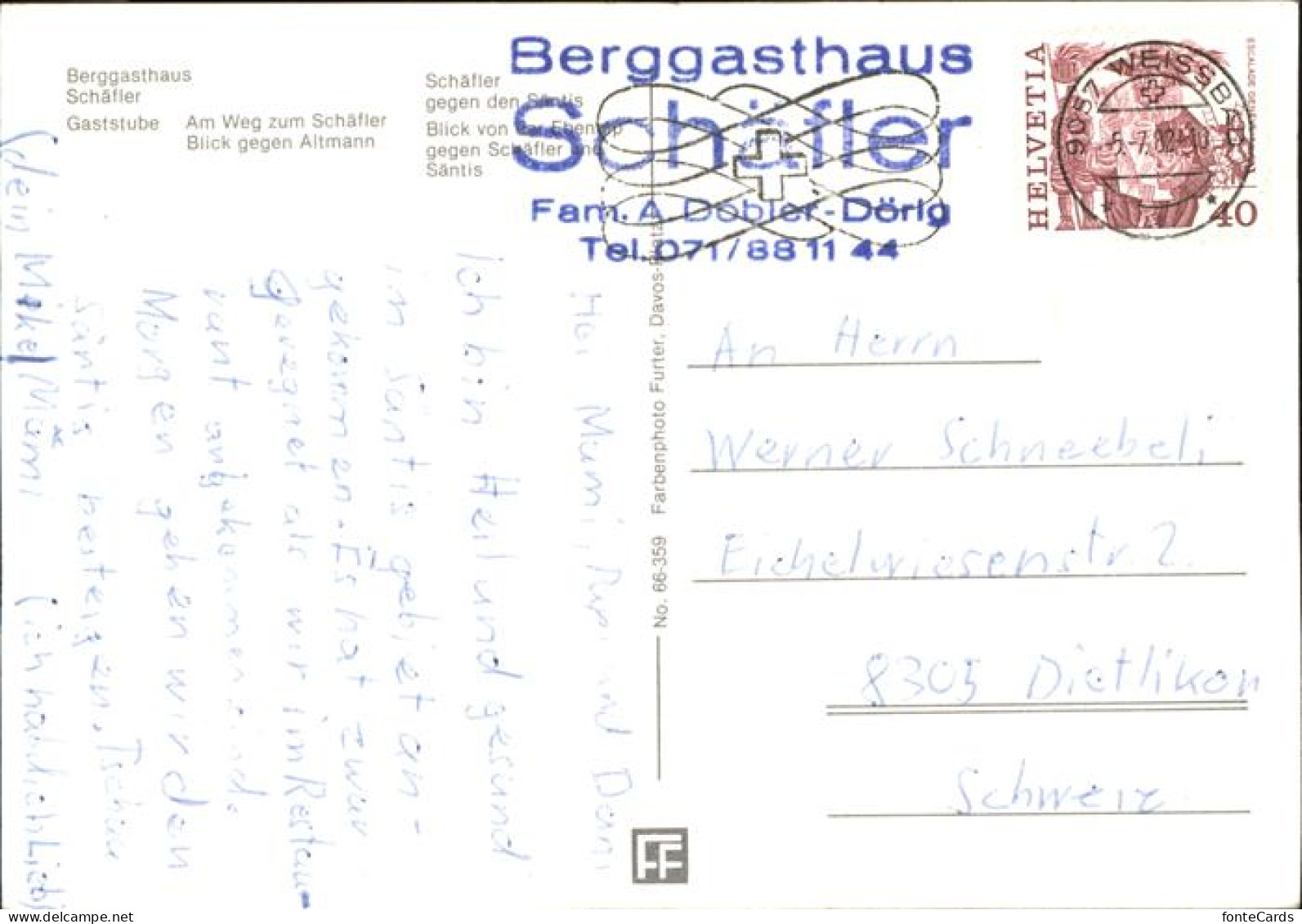 11380884 Schaefler Berggasthaus Schaefler Mit Saentis Und Altmann Schaefler - Autres & Non Classés