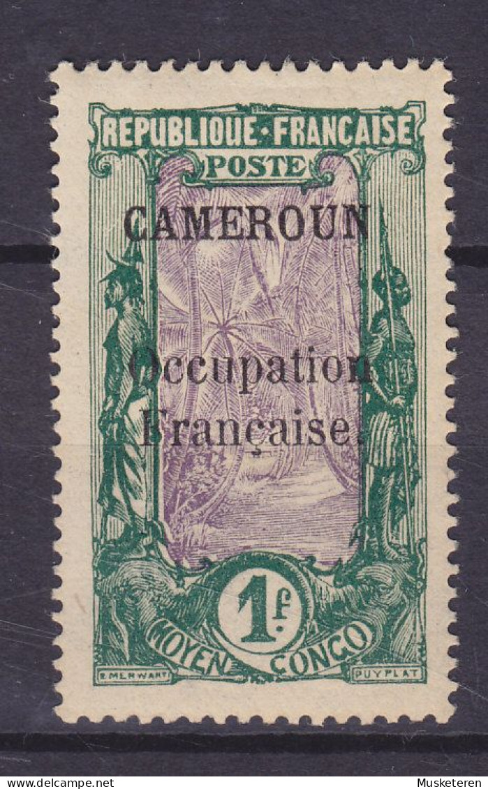 Cameroun 1916/17 Mi. 44, 1Fr. Marke Mittelkongo Overprinted Aufdruck Surcharge CAMEROUN Occupation Francaise, MH* - Other & Unclassified