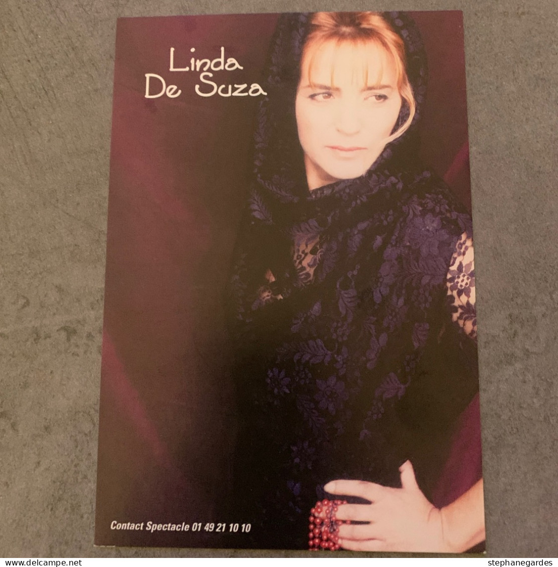 Carte Postale Chanteuse Linda De Suza Dedicacee - Artistes