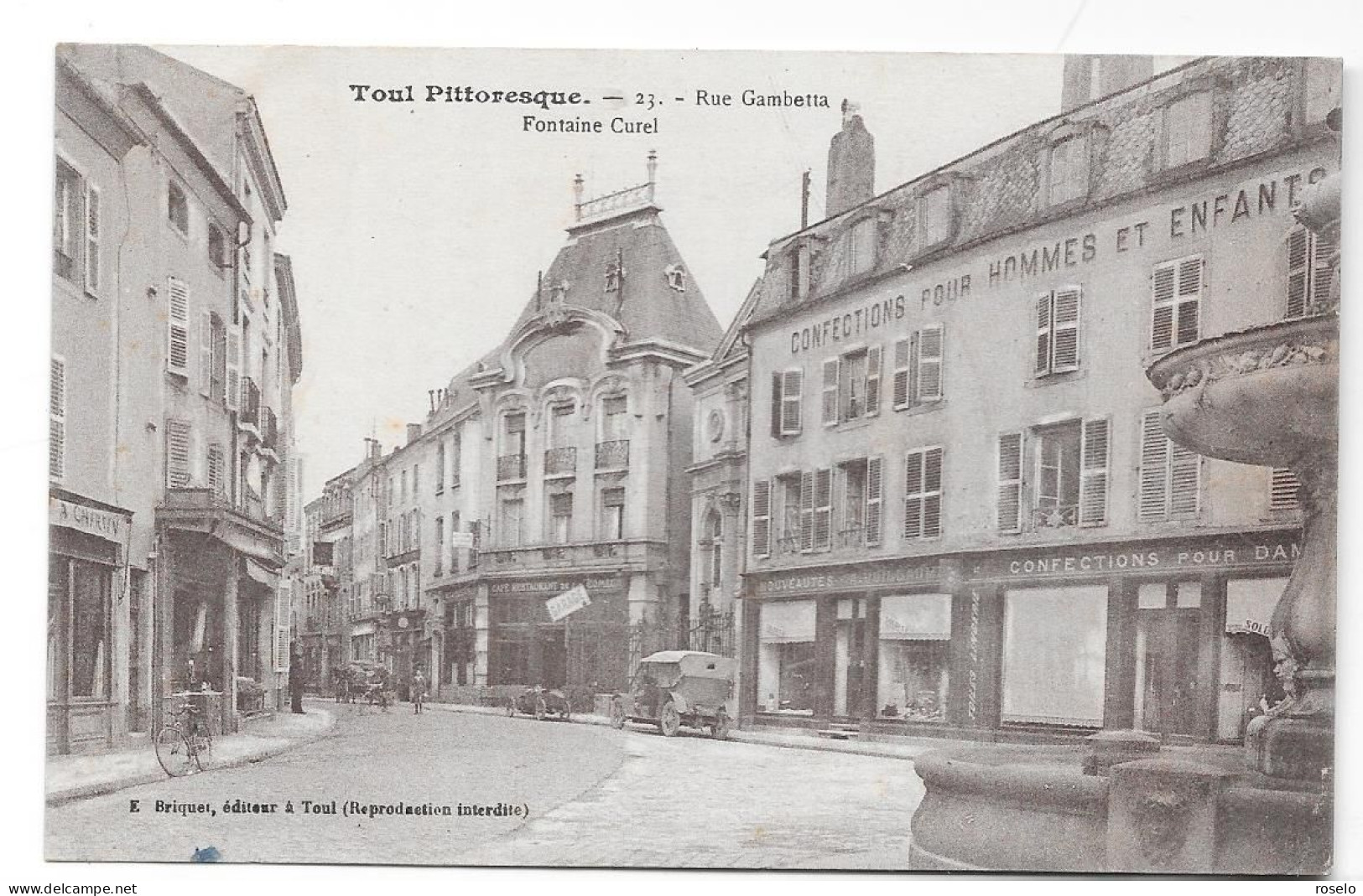 TOUL Pittoresque Rue Gambetta Fontaine Curel - Toul