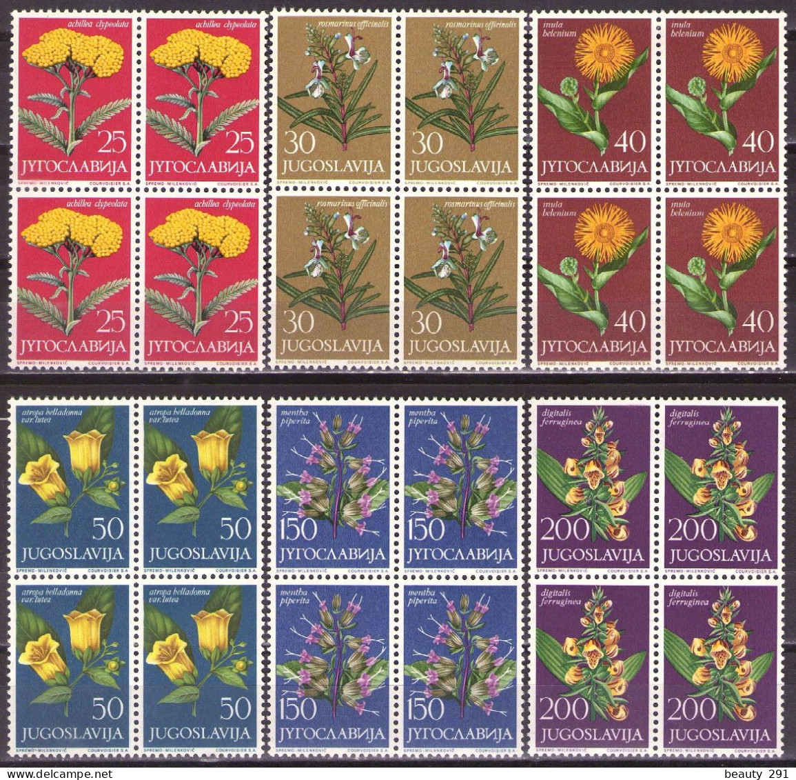 Yugoslavia 1965 - Flowers (Flora) - Mi 1118-1123 - MNH**VF - Unused Stamps