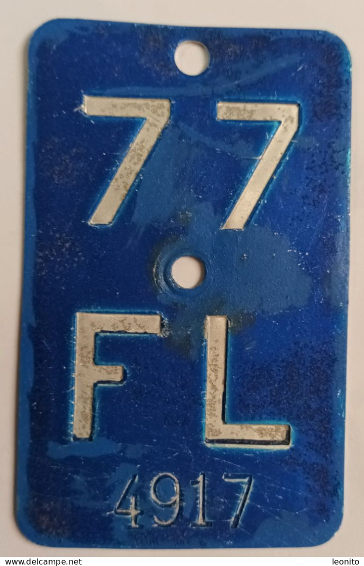 Velonummer Liechtenstein FL 77, Blau - Number Plates