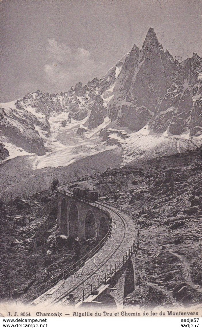 Frankrijk Chamonix Mont Blanc Chemin De Fer Du Montenvers Aiguille Du Dru 1911 - Eisenbahnen