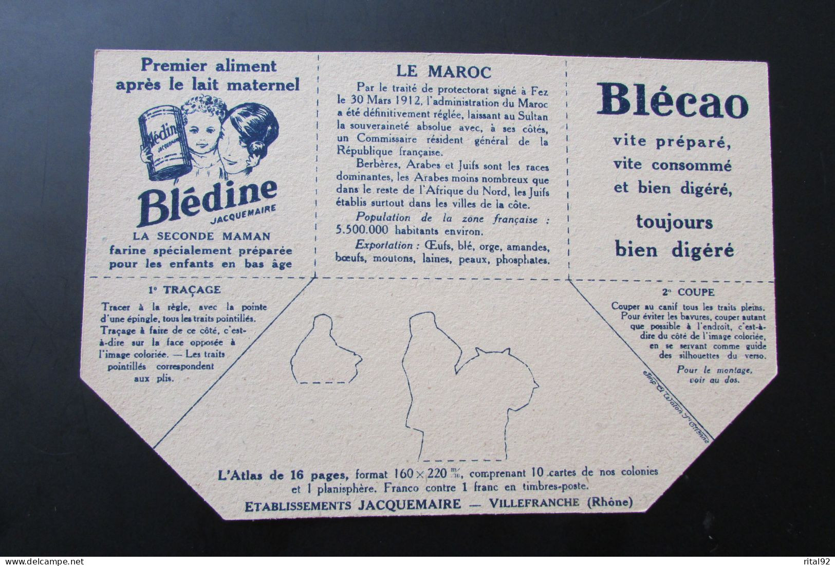 Découpage/Image à Construire "BLEDINE - BLECAO" - Série : Les 10 Panoramas Des Colonies Françaises - Années 30 - Other & Unclassified