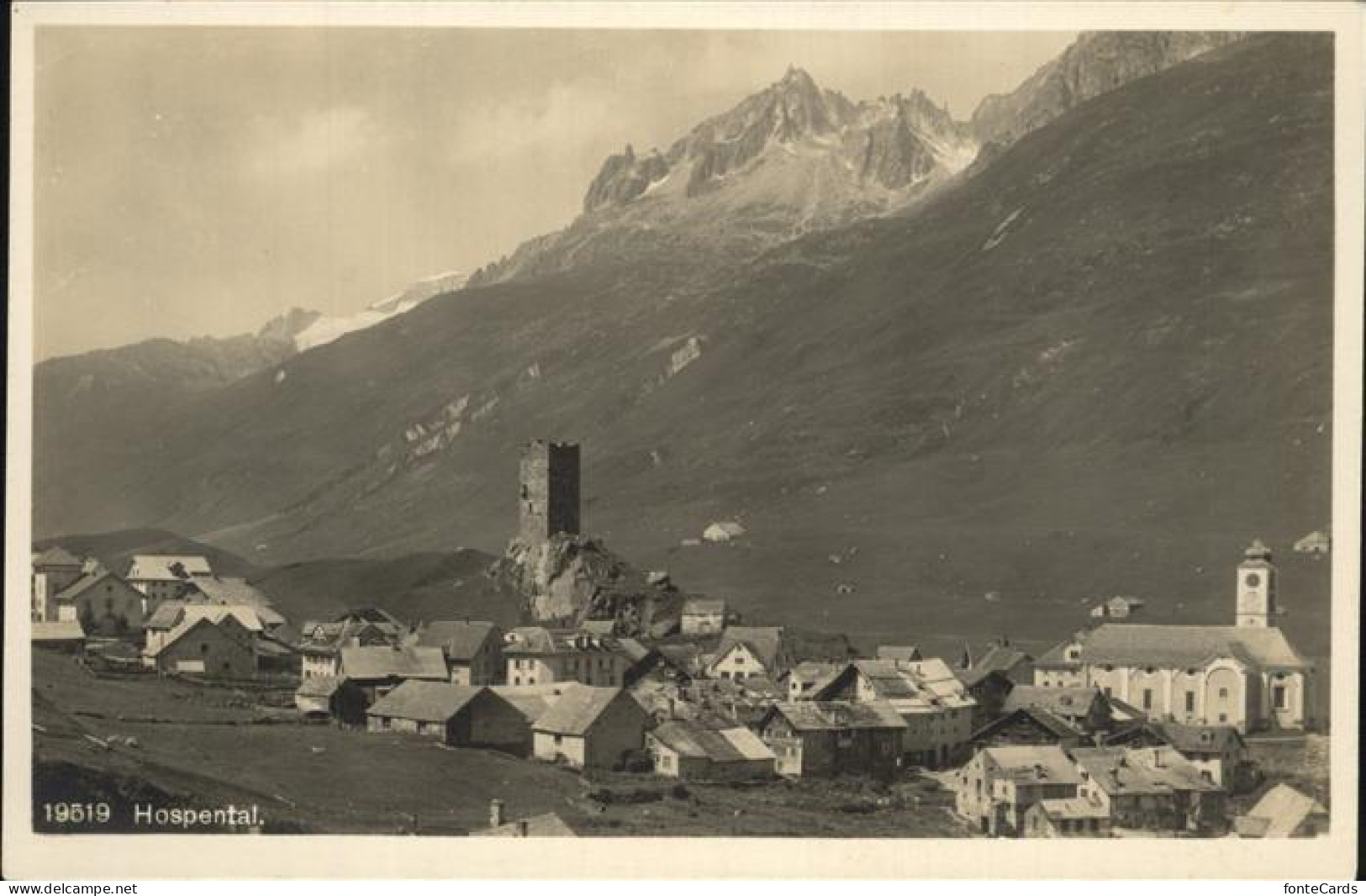 11379390 Hospental Ortsblick Mit Alpenpanorama Hospental - Sonstige & Ohne Zuordnung