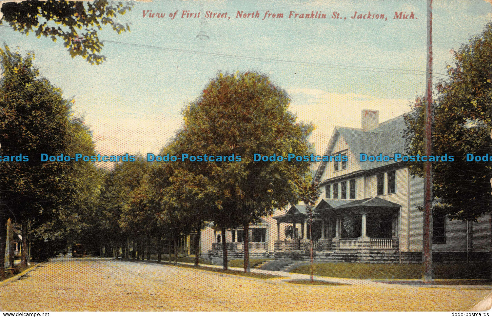 R087430 View Of First Street. North From Franklin St. Jackson. Mich. S. H. Knox. - World