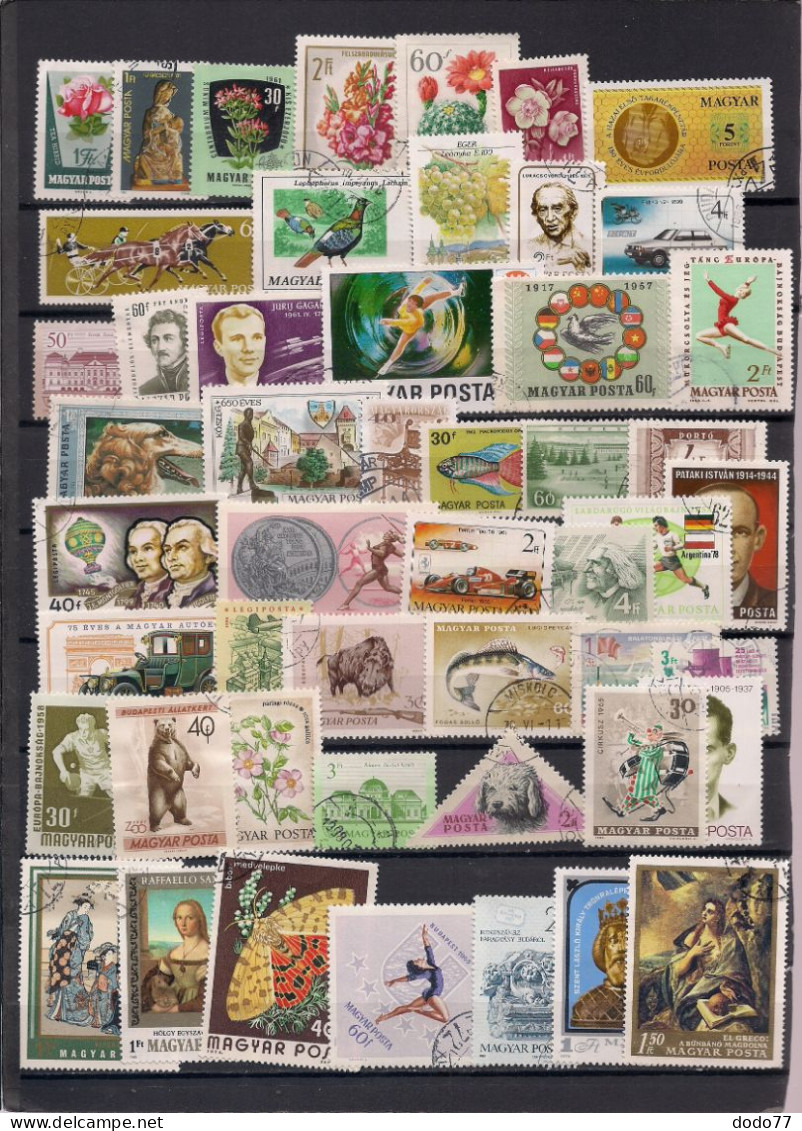 50 TIMBRES   HONGRIE  OBLITERES  TOUS DIFFERENTS - Verzamelingen (zonder Album)