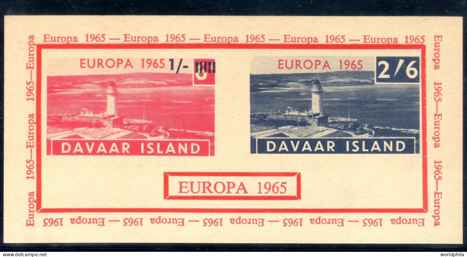 Davaar Island, UK "EUROPA 1965", Lighthouse, MNH Imperforated Sea Mail  Service IV - Cinderellas