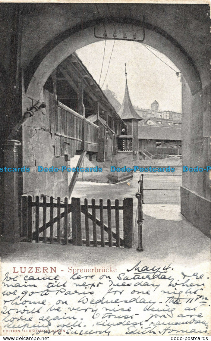 R086777 Luzern. Spreuerbrucke. Illustrato Luzern - World