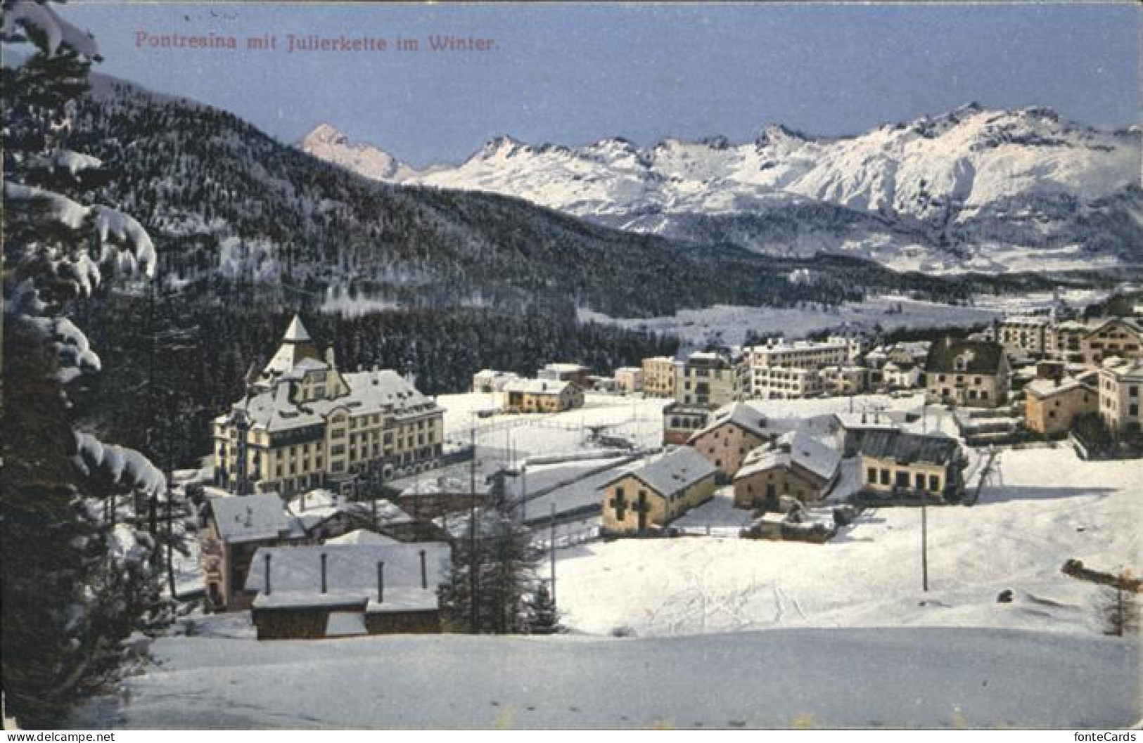 11379156 Pontresina Mit Julierkette Im Winter Pontresina - Autres & Non Classés