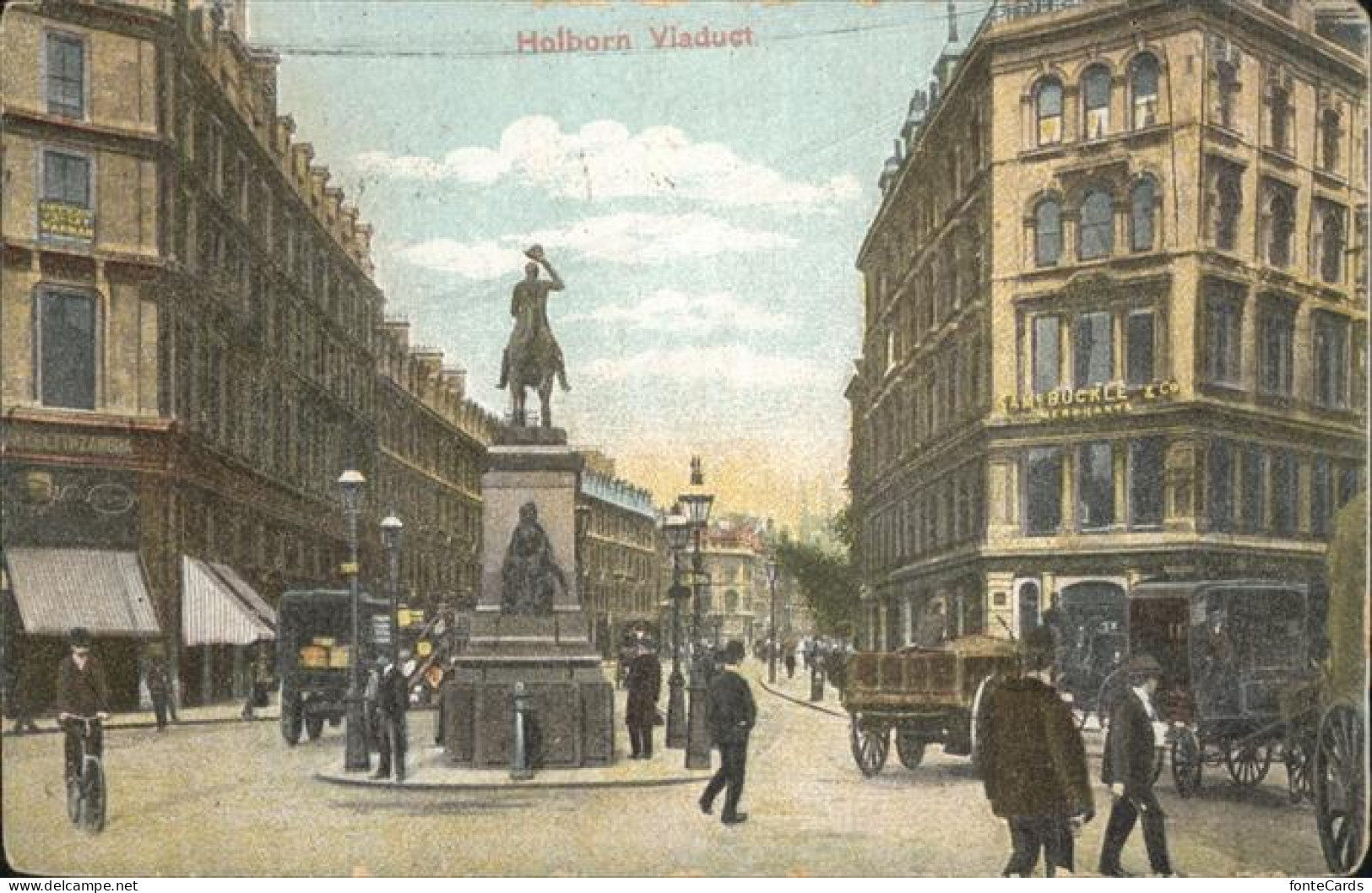 11378272 London Holborn Viaduct Station Monument Reiterdenkmal Pferdekutsche - Autres & Non Classés