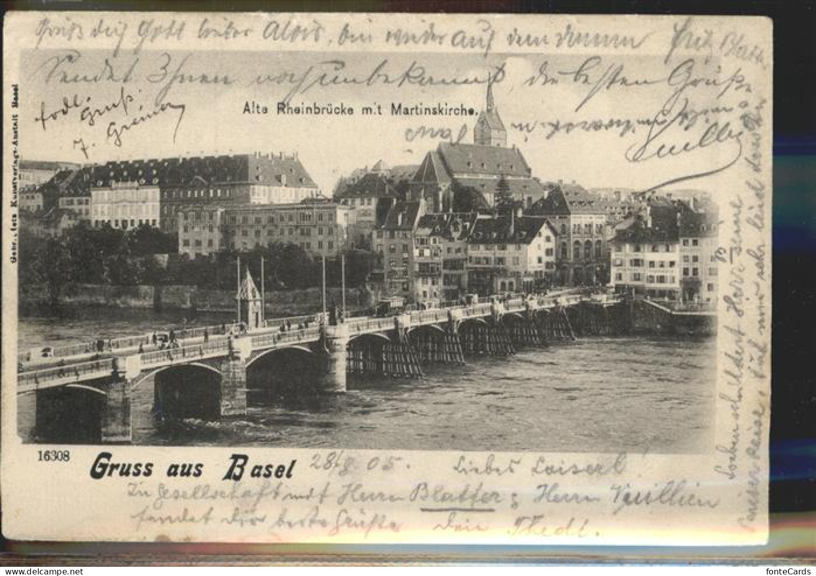 11377698 Basel BS Rheinbruecke Strassenbahn Martinskirche Basel BS - Andere & Zonder Classificatie