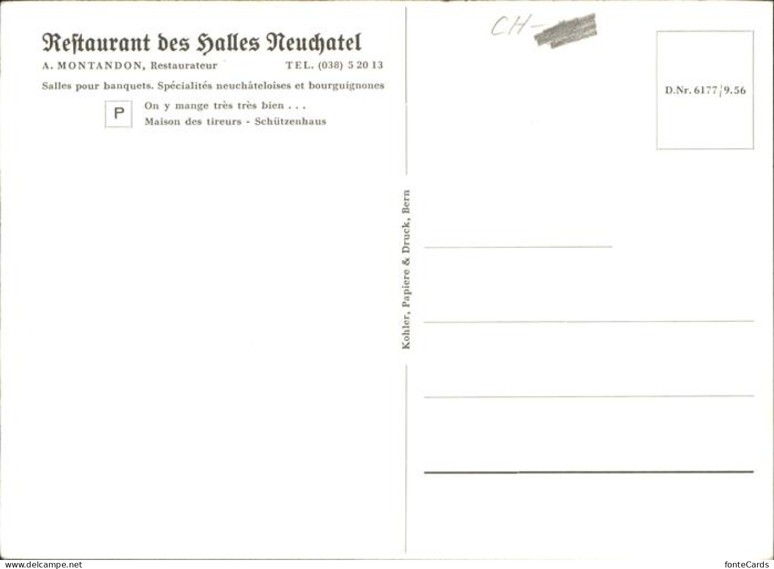 11377690 Neuchatel NE Restaurant Des Halles Neuchatel NE - Andere & Zonder Classificatie