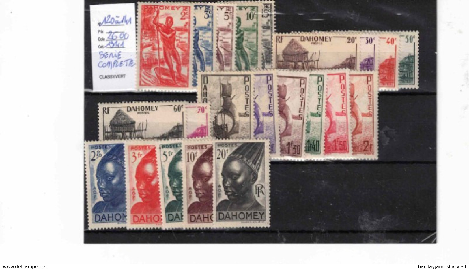 Timbres Neufs* TC De Dahomey En Série Complète 120 à 141 Cote : 26.00 Euros (20c Trace De Rouille) - Ungebraucht