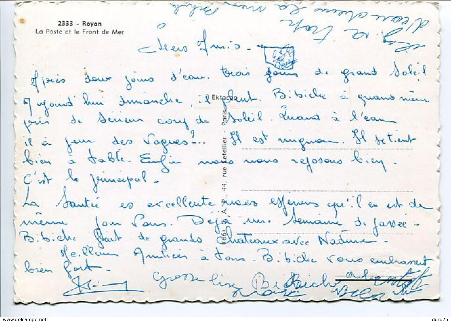 CPSM 10 X 15 * ROYAN La Poste Et Le Front De Mer ( Bel échantillon De Voitures Autos Années 60 ) Ecrite - Royan